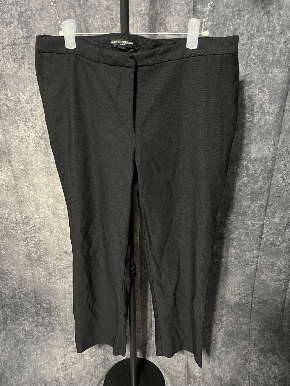 Mario Serrani Black Textured Dress Trousers